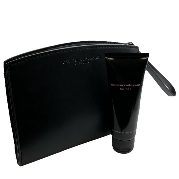 NARCISO RODRIGUEZ Gift For Her Body Lotion 2.5oz Black Zip Gift Bag Set NEW NWT - Picture 4 of 4